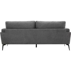 MILIBOO Canapé Design 3 Places En Tissu Effet Velours Texturé Gris MOSCO - Gris Velours -France MILIBOO Soldes 2022 63744303 4