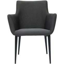 MILIBOO Fauteuil Design En Tissu Gris Anthracite Et Métal CARLIE - Gris Foncé