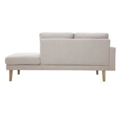 MILIBOO Méridienne En Tissu Effet Velours Texturé Beige L190 Cm BERTILLE - Beige Velours -France MILIBOO Soldes 2022 63744333 4