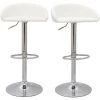MILIBOO Tabourets De Bar Design Relevables Blanc Et Acier Chromé (lot De 2) REYNOLD - Blanc -France MILIBOO Soldes 2022 63744351 1