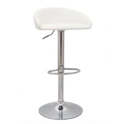 MILIBOO Tabourets De Bar Design Relevables Blanc Et Acier Chromé (lot De 2) REYNOLD - Blanc -France MILIBOO Soldes 2022 63744351 3