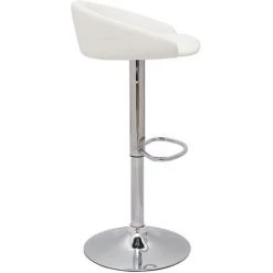 MILIBOO Tabourets De Bar Design Relevables Blanc Et Acier Chromé (lot De 2) REYNOLD - Blanc -France MILIBOO Soldes 2022 63744351 4
