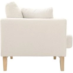 MILIBOO Canapé Scandinave 2 Places Déhoussable Blanc Effet Laine Bouclée Et Pieds Bois OSLO - Blanc 8 MILIBOO Canapé Scandinave 2 Places Déhoussable Blanc Effet Laine Bouclée Et Pieds Bois OSLO - Blanc -France MILIBOO Soldes 2022 63744354 3
