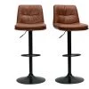 MILIBOO Tabourets De Bar Réglables En Polyuréthane Marron Et Métal Noir (lot De 2) ZUCK - Marron Clair -France MILIBOO Soldes 2022 63936495 1