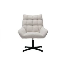 MILIBOO Fauteuil Pivotant Design En Tissu Effet Velours Texuré Beige KING - Beige Velours
