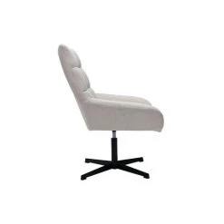 MILIBOO Fauteuil Pivotant Design En Tissu Effet Velours Texuré Beige KING - Beige Velours -France MILIBOO Soldes 2022 64073593 3