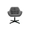 MILIBOO Fauteuil Design Tissu Effet Velours Gris Et Métal Noir DARWIN - Gris Velours -France MILIBOO Soldes 2022 64073598 1