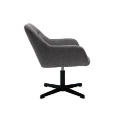 MILIBOO Fauteuil Design Tissu Effet Velours Gris Et Métal Noir DARWIN - Gris Velours -France MILIBOO Soldes 2022 64073598 3