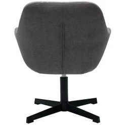 MILIBOO Fauteuil Design Tissu Effet Velours Gris Et Métal Noir DARWIN - Gris Velours -France MILIBOO Soldes 2022 64073598 4