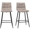 MILIBOO Tabourets De Bar Design En Velours Taupe H65 Cm (lot De 2) MAXWELL - Taupe Velours -France MILIBOO Soldes 2022 64073649 1