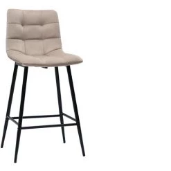MILIBOO Tabourets De Bar Design En Velours Taupe H65 Cm (lot De 2) MAXWELL - Taupe Velours -France MILIBOO Soldes 2022 64073649 3