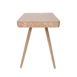 MILIBOO Bureau Connecté Multimédia En Frêne Massif CLEVER - Bois Clair / Blanc -France MILIBOO Soldes 2022 64073661 4