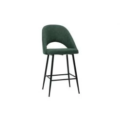 MILIBOO Tabourets De Bar En Tissu Effet Velours Texturé Vert H65 Cm (lot De 2) COSETTE - Vert Velours -France MILIBOO Soldes 2022 64073666 3
