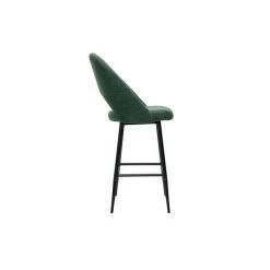 MILIBOO Tabourets De Bar En Tissu Effet Velours Texturé Vert H65 Cm (lot De 2) COSETTE - Vert Velours -France MILIBOO Soldes 2022 64073666 4