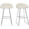 MILIBOO Tabourets De Bar Design Blancs Et Métal Chromé H75 Cm (lot De 2) REYNOLD - Blanc -France MILIBOO Soldes 2022 64073741 1