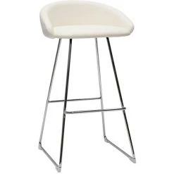 MILIBOO Tabourets De Bar Design Blancs Et Métal Chromé H75 Cm (lot De 2) REYNOLD - Blanc -France MILIBOO Soldes 2022 64073741 3