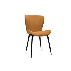 MILIBOO Chaises Design En Velours Côtelé Jaune Curry Et Métal Noir (lot De 2) ADDICT - Jaune Velours -France MILIBOO Soldes 2022 64073742 3