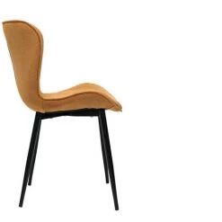 MILIBOO Chaises Design En Velours Côtelé Jaune Curry Et Métal Noir (lot De 2) ADDICT - Jaune Velours -France MILIBOO Soldes 2022 64073742 4