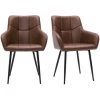 MILIBOO Chaises Design Matelassées En Polyuréthane Marron Et Métal Noir (lot De 2) MONTERO - Marron Mat -France MILIBOO Soldes 2022 64129236 1