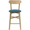 MILIBOO Tabouret De Bar Vintage Bois Clair Et Bleu Canard H65 Cm DOVE - Bleu Canard -France MILIBOO Soldes 2022 64494975 1