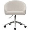 MILIBOO Chaise De Bureau Design à Roulettes En Tissu Velours Chenille Beige RAVEN - Beige Naturel Velours