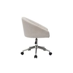 MILIBOO Chaise De Bureau Design à Roulettes En Tissu Velours Chenille Beige RAVEN - Beige Naturel Velours -France MILIBOO Soldes 2022 64499136 3