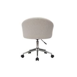 MILIBOO Chaise De Bureau Design à Roulettes En Tissu Velours Chenille Beige RAVEN - Beige Naturel Velours -France MILIBOO Soldes 2022 64499136 4