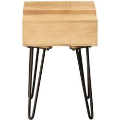 MILIBOO Table De Chevet En Manguier Massif Et Métal Noir VIBES - Naturel -France MILIBOO Soldes 2022 64514912 3