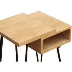 MILIBOO Table De Chevet En Manguier Massif Et Métal Noir VIBES - Naturel -France MILIBOO Soldes 2022 64514912 4