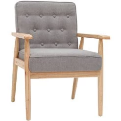 MILIBOO Fauteuil Scandinave Gris Et Bois Naturel FILIP - Gris -France MILIBOO Soldes 2022 64616878 2