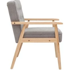 MILIBOO Fauteuil Scandinave Gris Et Bois Naturel FILIP - Gris -France MILIBOO Soldes 2022 64616878 3