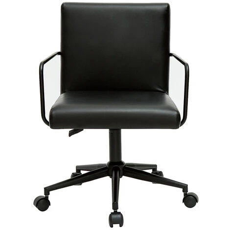 MILIBOO Chaise De Bureau Vintage En Polyuréthane Et Métal Noir FLOKI - Noir 3 MILIBOO Chaise De Bureau Vintage En Polyuréthane Et Métal Noir FLOKI - Noir