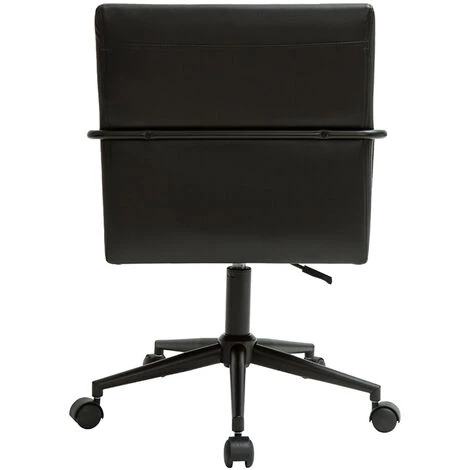 MILIBOO Chaise De Bureau Vintage En Polyuréthane Et Métal Noir FLOKI - Noir 6 MILIBOO Chaise De Bureau Vintage En Polyuréthane Et Métal Noir FLOKI - Noir – Image 4