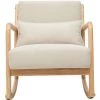 MILIBOO Rocking Chair Scandinave Bois Clair Et Tissu Effet Velours Beige DERRY - Beige Naturel Velours -France MILIBOO Soldes 2022 64616908 1