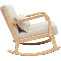 MILIBOO Rocking Chair Scandinave Bois Clair Et Tissu Effet Velours Beige DERRY - Beige Naturel Velours 8 MILIBOO Rocking Chair Scandinave Bois Clair Et Tissu Effet Velours Beige DERRY - Beige Naturel Velours -France MILIBOO Soldes 2022 64616908 3