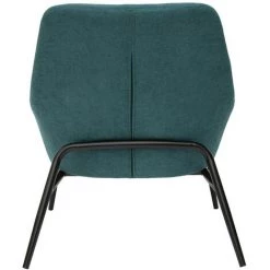 MILIBOO Fauteuil Design Tissu Effet Velours Bleu Canard Et Métal Noir MAXINE - Bleu Canard Velours -France MILIBOO Soldes 2022 64616909 4
