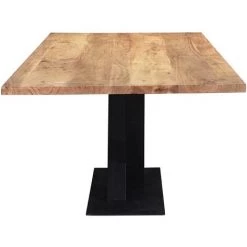 MILIBOO Table à Manger Industrielle Rectangulaire En Acacia Massif Et Métal Noir L200 VALLEY - Naturel -France MILIBOO Soldes 2022 64933924 3