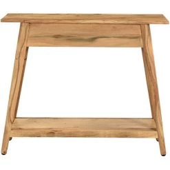 MILIBOO Console En Acacia Massif L90 Cm FRANKLIN - Bois Clair / Blanc -France MILIBOO Soldes 2022 64934571 4