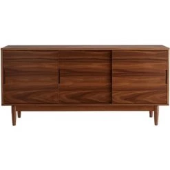MILIBOO Buffet 3 Portes Coulissantes Noyer L160 Cm RYDD - Noyer