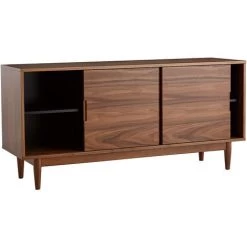 MILIBOO Buffet 3 Portes Coulissantes Noyer L160 Cm RYDD - Noyer -France MILIBOO Soldes 2022 65449634 4