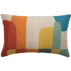 MILIBOO Coussin En Lin Motif Multicolore 40 X 65 Cm KANDI - Multicolore