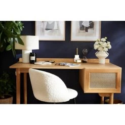 MILIBOO Lampe à Poser Vintage En Coton écru Et Abat-jour En Papier Tissé H36 CUBO - Naturel -France MILIBOO Soldes 2022 65600822 5