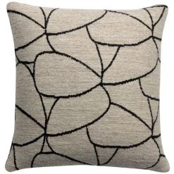 MILIBOO Coussin à Motifs écru Et Noir 45 X 45 Cm LYS - Naturel