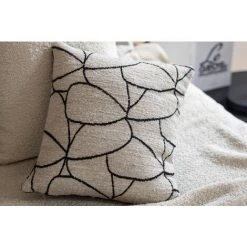 MILIBOO Coussin à Motifs écru Et Noir 45 X 45 Cm LYS - Naturel -France MILIBOO Soldes 2022 65600827 3