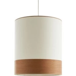 MILIBOO Suspension Design Bi-matière En Coton Couleur Sable Et Feuille D'acajou D38 Cm SOLAR - Acajou Mat