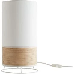MILIBOO Lampe à Poser En Coton Couleur Sable Et Feuille De Chêne Clair H38 Cm SOLAR - Chêne Clair