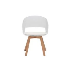 MILIBOO Chaise Scandinave Blanche Et Bois Clair PRISMA - Blanc