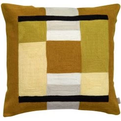 MILIBOO Coussin à Motifs Brodé Jaune 45 X 45 Cm KUBY - Jaune