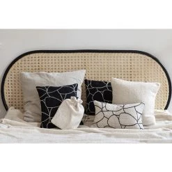 MILIBOO Coussin à Motifs écru Et Noir 40 X 65 Cm LYS - Naturel -France MILIBOO Soldes 2022 65601386 3