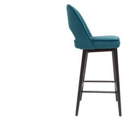 MILIBOO Tabouret De Bar Design En Velours Bleu Pétrole Et Métal H69 Cm BELLEROSE - Bleu Pétrole Velours -France MILIBOO Soldes 2022 65793323 3